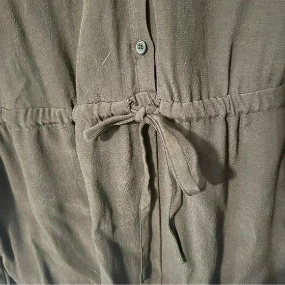 ANN TAYLOR LOFT ROMPER Long Sleeve 100% rayon women L black/dark gray romper - Picture 5 of 11